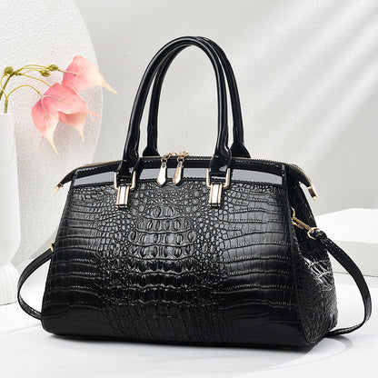 Patent Leather Large-Capacity Commuter Handbag European And American Style